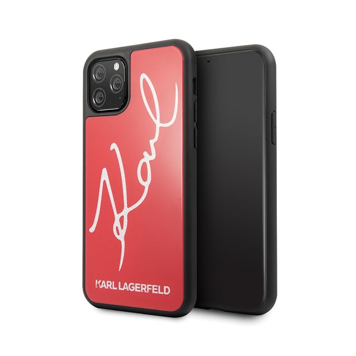 Karl Lagerfeld KLHCN58DLKSRE iPhone 11 Pro czerwony/red hard case Signature Glitter na NearMe.pl