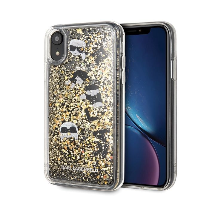 Karl Lagerfeld KLHCI61ROGO iPhone Xrczarno-złoty/black & gold hard case Glitter na NearMe.pl
