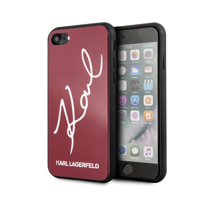 Karl Lagerfeld KLHCI8DLKSRE iPhone 7/8SE 2020 / SE 2022 czerwony/red hard case Signature Glitter na NearMe.pl
