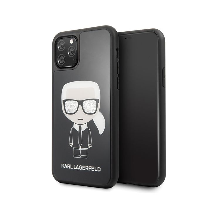 Karl Lagerfeld KLHCN58DLFKBK iPhone 11 Pro czarny/black hard case Iconic Karl Glitter na NearMe.pl