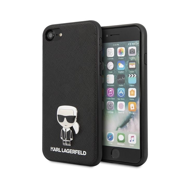 Karl Lagerfeld KLHCI8IKFBMBK iPhone 7/8SE 2020 / SE 2022 hardcase czarny/black Saffiano Ikonik Metal na NearMe.pl