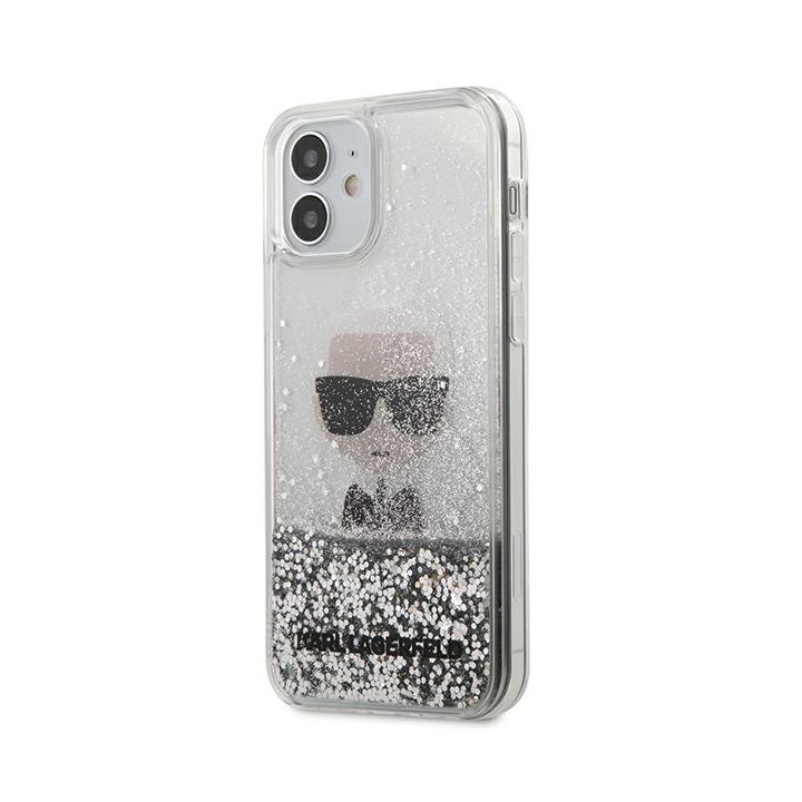 Karl Lagerfeld KLHCP12SGLIKSL iPhone 12 mini 5,4" srebrny/silver hardcase Ikonik Liquid Glitter na NearMe.pl