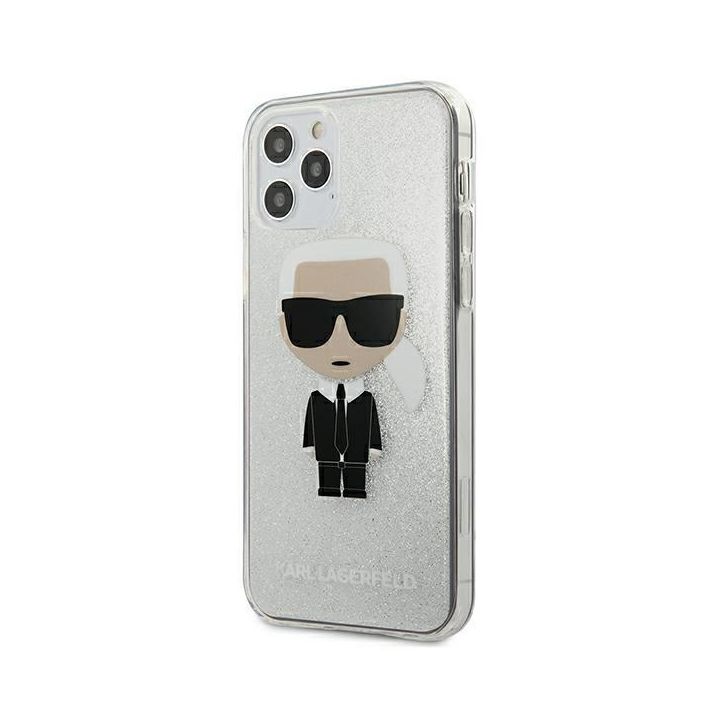 Karl Lagerfeld KLHCP12MPCUTRIKSL iPhone12/12 Pro 6,1" srebrny/silver hardcase Glitter Ikonik Karl na NearMe.pl