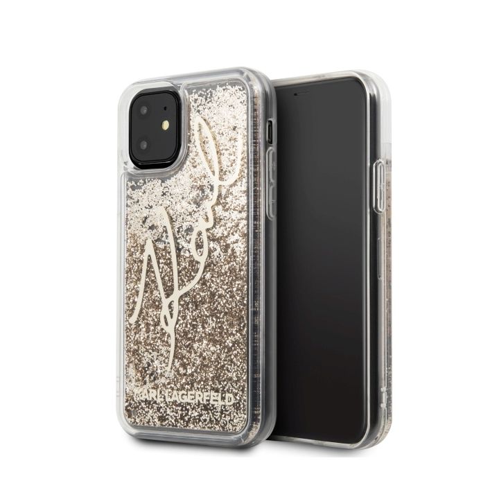 Karl Lagerfeld KLHCN61TRKSGO iPhone 116,1" / Xr złoty/gold Glitter Signature na NearMe.pl