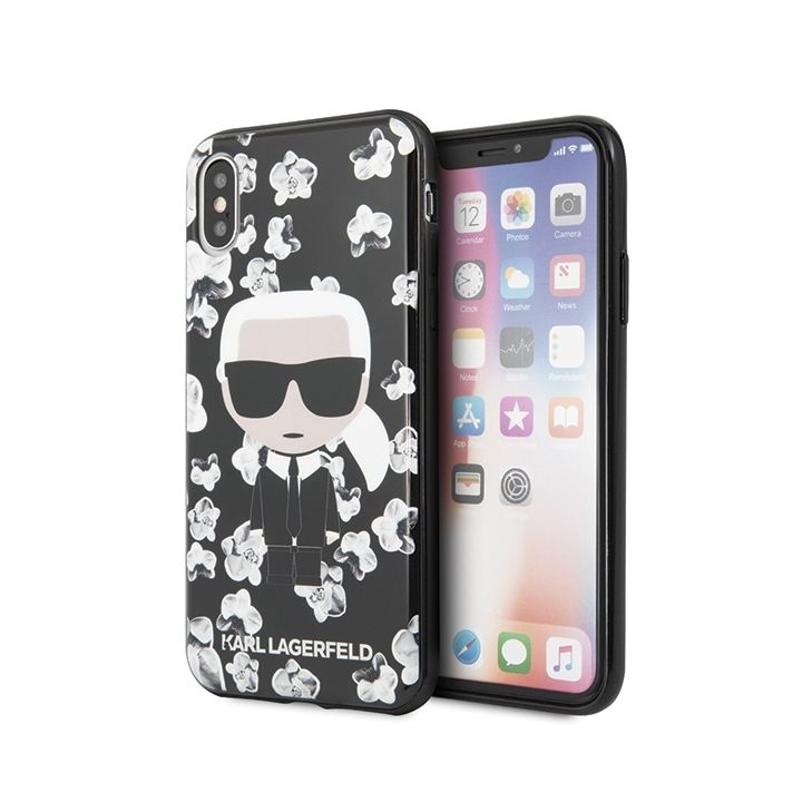 Karl Lagerfeld KLHCPXFLFBBK iPhone X/Xsczarny/black Flower Ikonik Karl na NearMe.pl