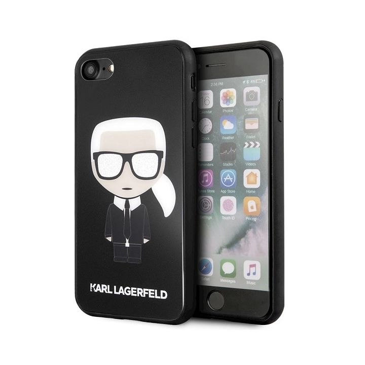 Karl Lagerfeld KLHCI8DLFKBK iPhone 7/8SE 2020 / SE 2022 czarny/black hard case Iconic Karl Glitter na NearMe.pl