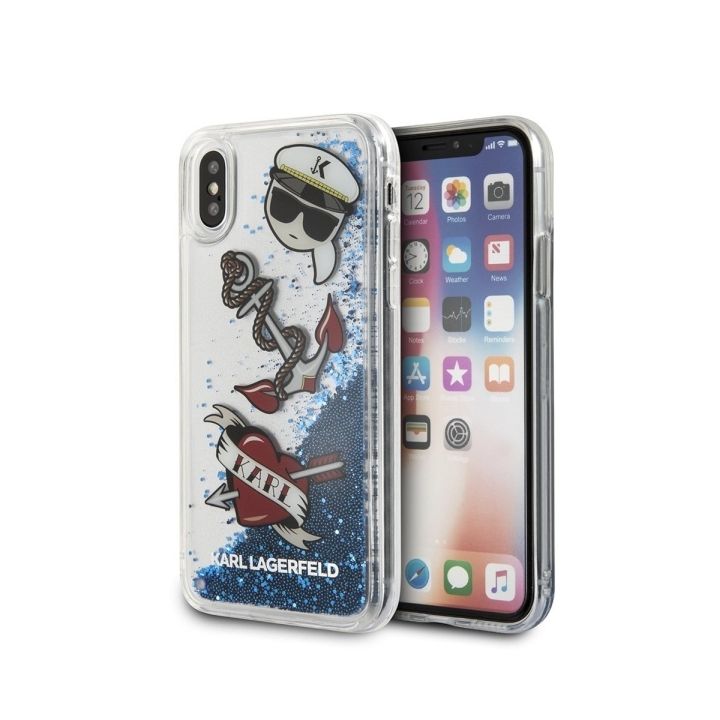 Karl Lagerfeld KLHCPXKSG iPhone X/Xshard case Captain Karl Liquid Glitter na NearMe.pl