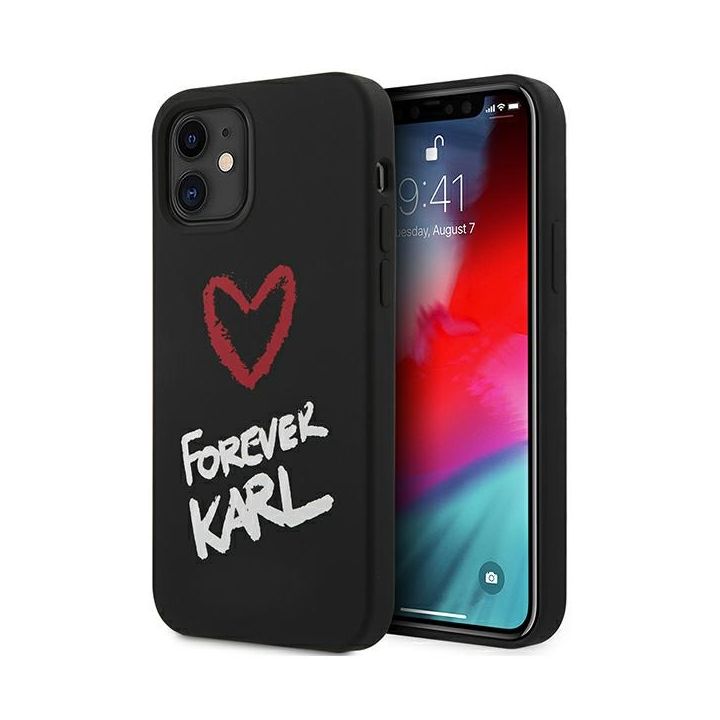 Karl Lagerfeld KLHCP12SSILKRBK iPhone 12 mini 5,4" czarny/black hardcase Silicone Forever Karl na NearMe.pl