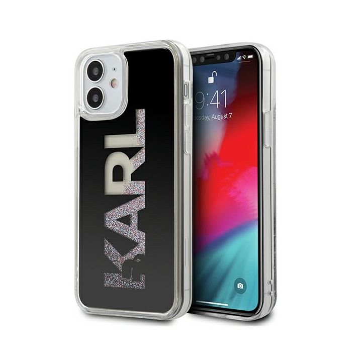 Karl Lagerfeld KLHCP12SKLMLBK iPhone 12 mini 5,4" czarny/black hardcase Karl Logo Glitter na NearMe.pl