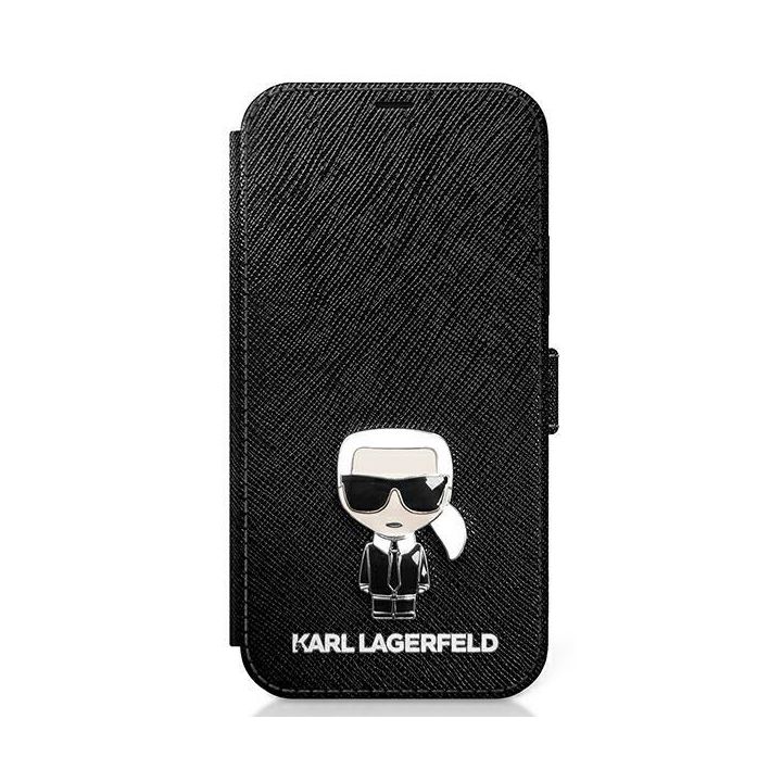 Karl Lagerfeld KLFLBKP12SIKMSBK iPhone12 mini 5,4" czarny/black book Saffiano Ikonik Metal na NearMe.pl