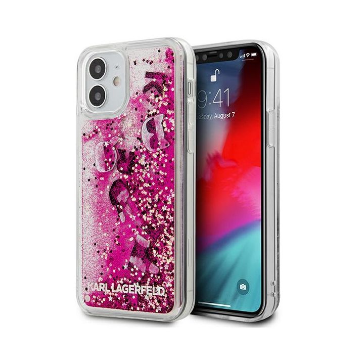 Karl Lagerfeld KLHCP12SROPI iPhone 12 mini 5,4" różowy/pink hardcase Glitter Charms na NearMe.pl
