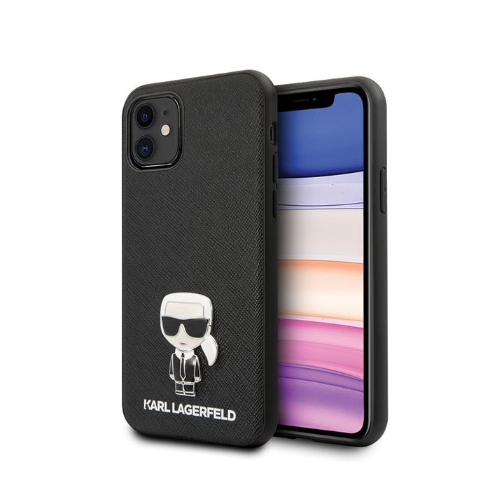 Karl Lagerfeld KLHCP12SIKMSBK iPhone 12 mini 5,4" czarny/black hardcase Saffiano Ikonik Metal na NearMe.pl