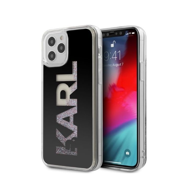 Karl Lagerfeld KLHCP12MKLMLBK iPhone 12/12 Pro 6,1" czarny/black hardcase Karl Logo Glitter na NearMe.pl