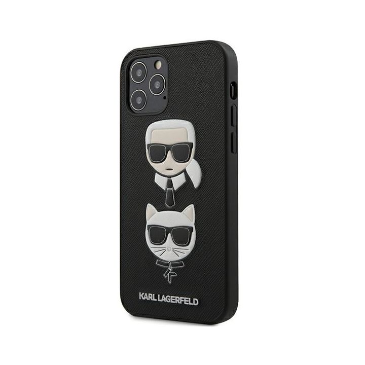 Karl Lagerfeld KLHCP12MSAKICKCBK iPhone12/12 Pro 6,1" czarny/black hardcase Saffiano Ikonik Karl&Choupette Head na NearMe.pl