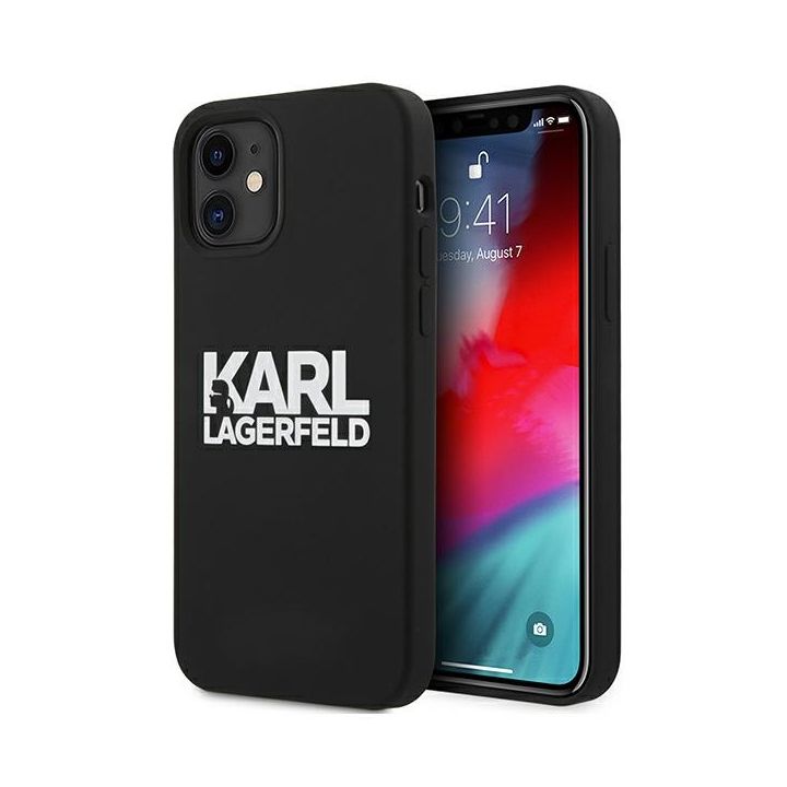 Karl Lagerfeld KLHCP12SSLKLRBK iPhone12 mini 5,4" Silicone Stack Logo czarny/black na NearMe.pl