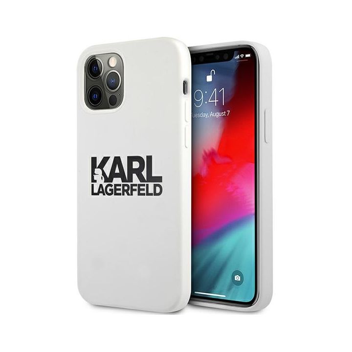 Karl Lagerfeld KLHCP12LSLKLWH iPhone12 Pro Max 6,7" Silicone Stack Logo biały/white na NearMe.pl
