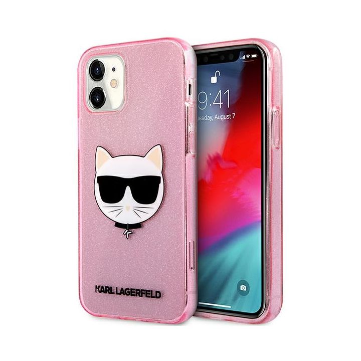 Karl Lagerfeld KLHCP12SCHTUGLP iPhone 12mini 5,4" różowy/pink hardcase Glitter Choupette na NearMe.pl