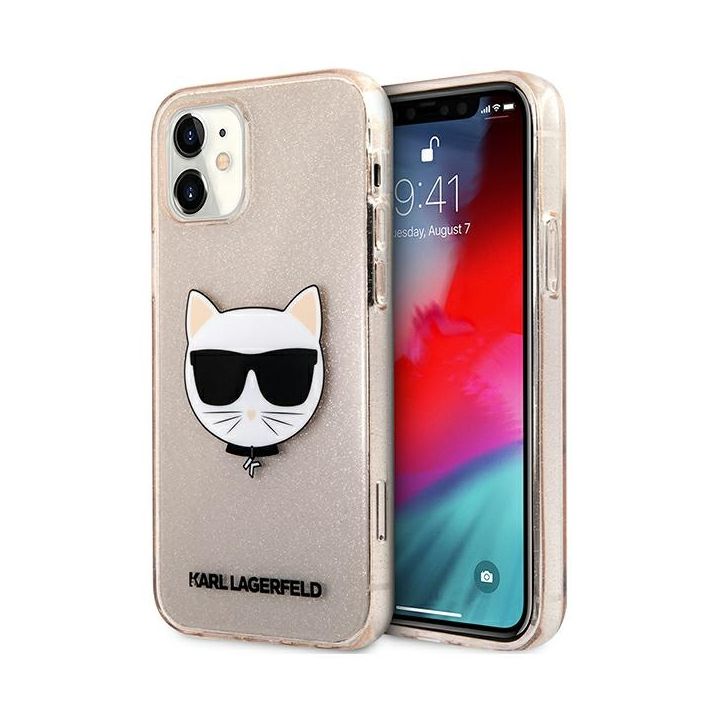 Karl Lagerfeld KLHCP12SCHTUGLGO iPhone12 mini 5,4" złoty/gold hardcase Glitter Choupette na NearMe.pl