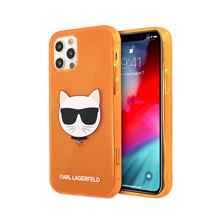 Karl Lagerfeld KLHCP12MCHTRO iPhone12/12 Pro 6,1" pomarańczowy/orange hardcase Glitter Choupette Fluo na NearMe.pl