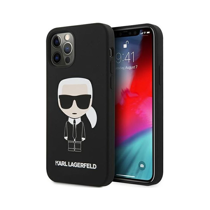 Karl Lagerfeld KLHCP12LSLFKBK iPhone 12Pro Max  6,7" hardcase czarny/black Silicone Iconic na NearMe.pl