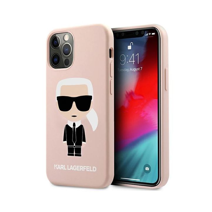 Karl Lagerfeld KLHCP12LSLFKPI iPhone 12Pro Max 6,7" hardcase jasnoróżowy/light pink Silicone Iconic na NearMe.pl