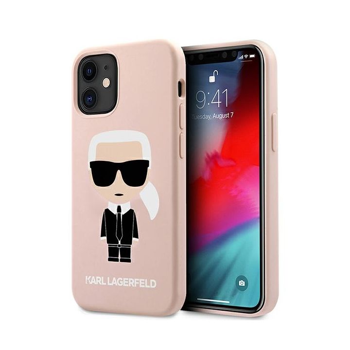 Karl Lagerfeld KLHCP12SSLFKPI iPhone 12mini 5,4" hardcase jasnoróżowy/light pink Silicone Iconic na NearMe.pl