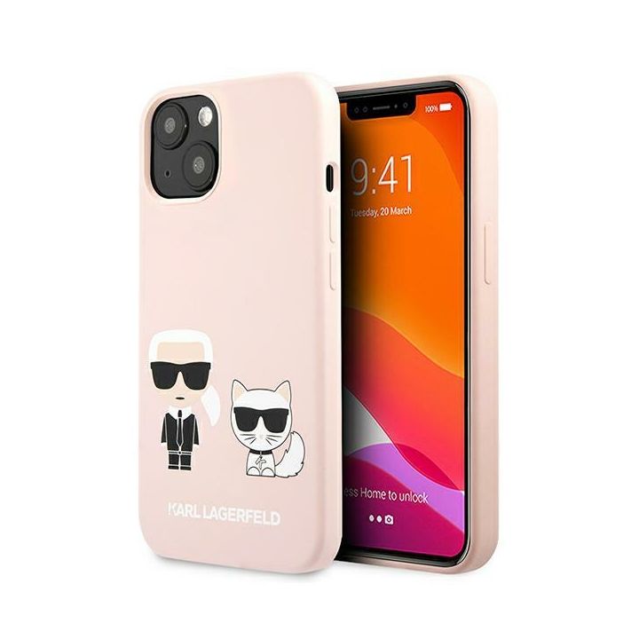 Karl Lagerfeld KLHCP13SSSKCI iPhone 13mini 5,4" hardcase jasno różowy/light pink Silicone Karl & Choupette na NearMe.pl
