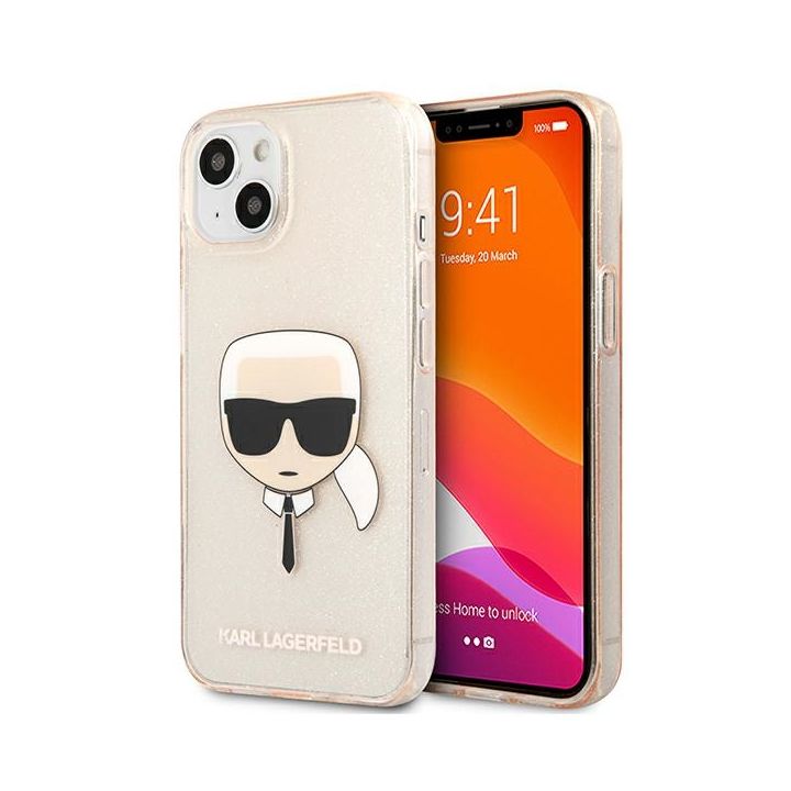 Karl Lagerfeld KLHCP13MKHTUGLGO iPhone13 / 14 / 15 6,1" złoty/gold hardcase Glitter Karl`s Head na NearMe.pl