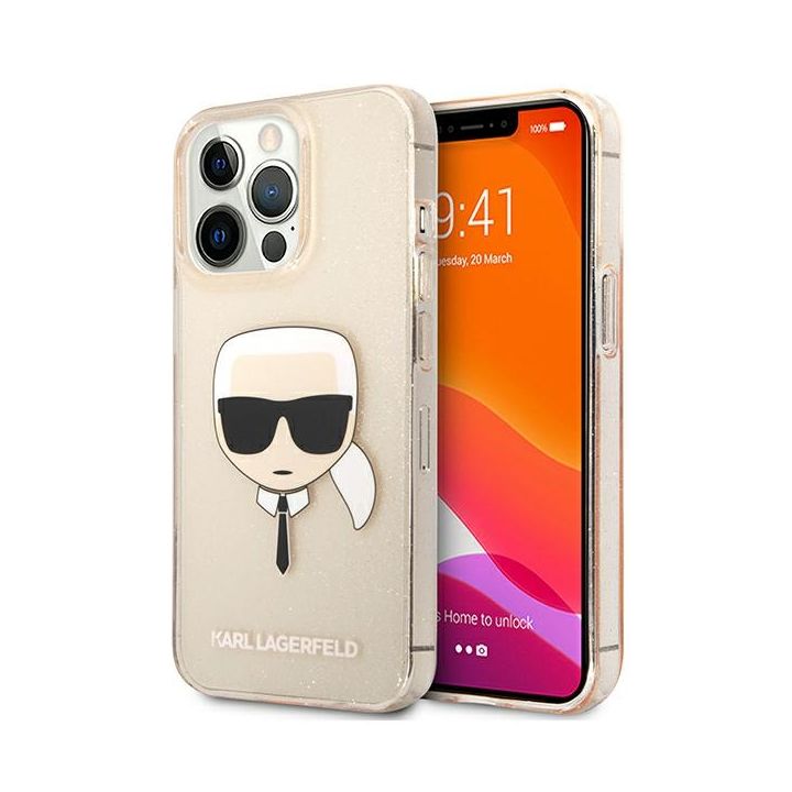 Karl Lagerfeld KLHCP13LKHTUGLGO iPhone 13 Pro / 13 6,1" złoty/gold hardcase Glitter Karl`s Head na NearMe.pl