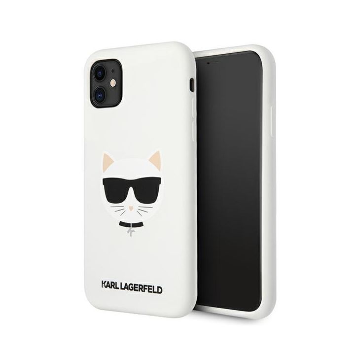 Karl Lagerfeld KLHCN61SLCHWH iPhone11 6,1" / Xr  hardcase biały/white Silicone Choupette na NearMe.pl