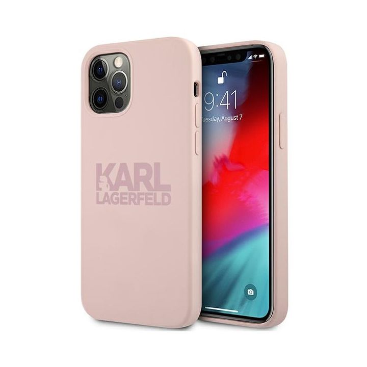 Karl Lagerfeld KLHCP12LSTKLTLP iPhone12 Pro Max 6,7" Silicone Stack Logo różowy/pink na NearMe.pl