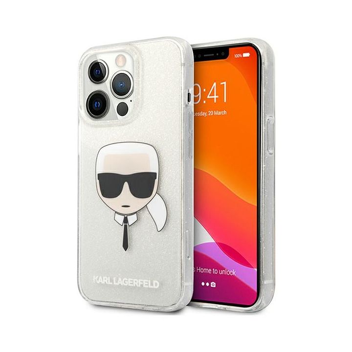 Karl Lagerfeld KLHCP13LKHTUGLS iPhone 13Pro / 13 6,1" srebrny/silver hardcase Glitter Karl`s Head na NearMe.pl