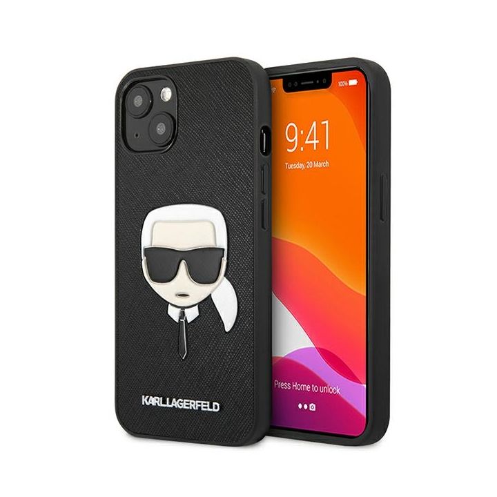 Karl Lagerfeld KLHCP13SSAKHBK iPhone 13mini 5,4" czarny/black hardcase Saffiano Ikonik Karl`s Head na NearMe.pl