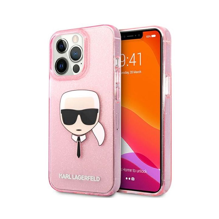 Karl Lagerfeld KLHCP13XKHTUGLP iPhone 13Pro Max 6,7" różowy/pink hardcase Glitter Karl`s Head na NearMe.pl