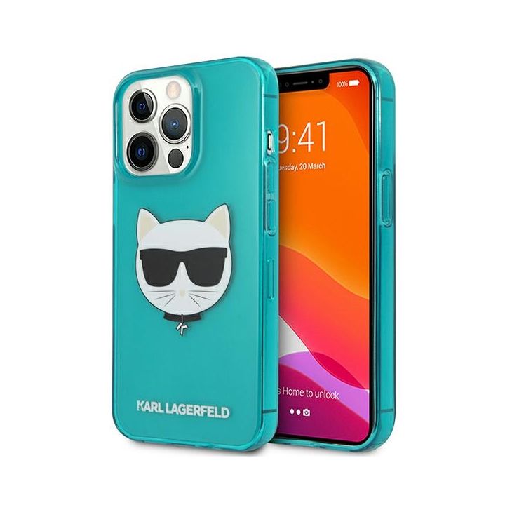 Karl Lagerfeld KLHCP13LCHTRB iPhone 13Pro / 13 6,1" niebieski/blue hardcase Glitter Choupette Fluo na NearMe.pl