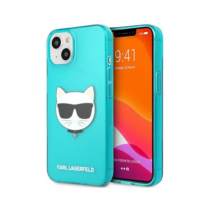 Karl Lagerfeld KLHCP13MCHTRB iPhone 13/ 14 / 15 6,1" niebieski/blue hardcase Glitter Choupette Fluo na NearMe.pl