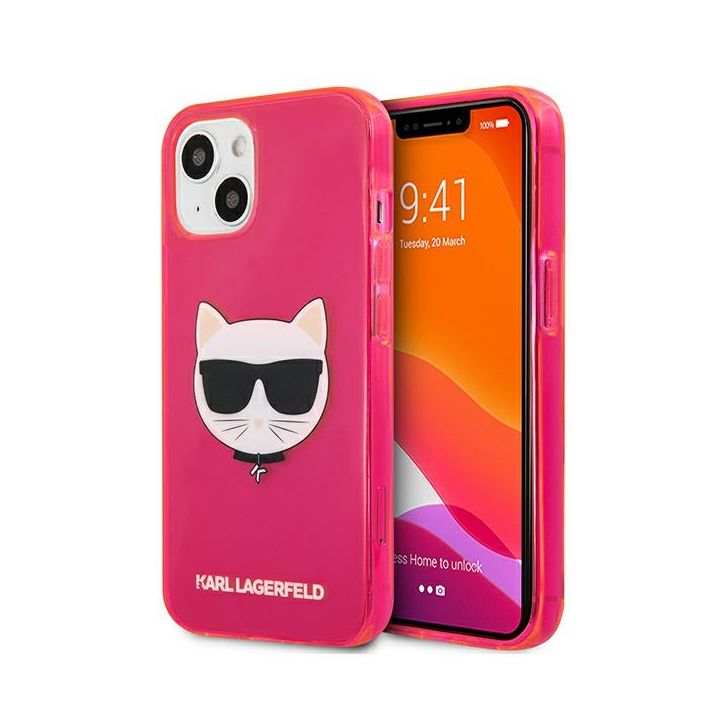 Karl Lagerfeld KLHCP13SCHTRP iPhone 13mini 5,4" różowy/pink hardcase Glitter Choupette Fluo na NearMe.pl