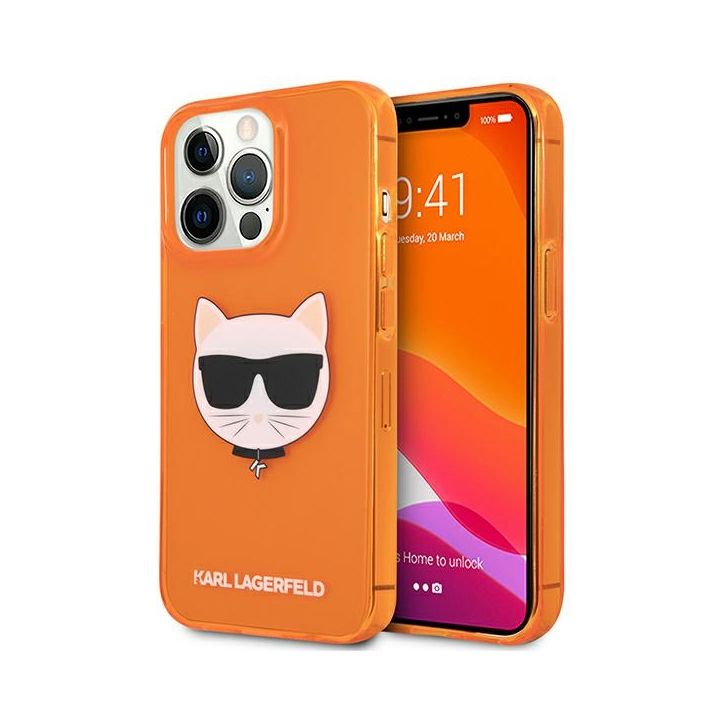 Karl Lagerfeld KLHCP13LCHTRO iPhone 13Pro / 13 6,1" pomarańczowy/orange hardcase Glitter Choupette Fluo na NearMe.pl