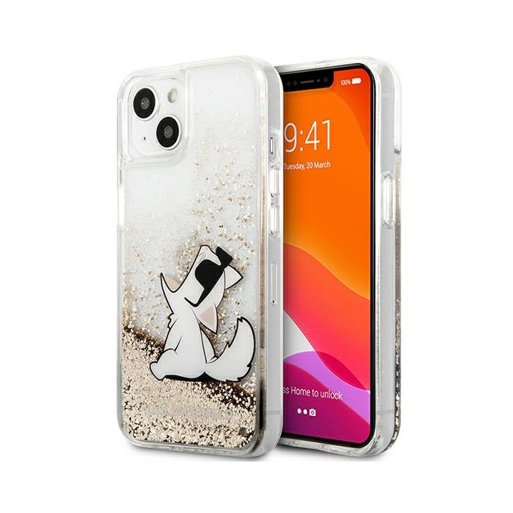 Karl Lagerfeld KLHCP13SGCFD iPhone 13mini 5,4" złoty/gold hardcase Liquid Glitter Choupette Fun na NearMe.pl