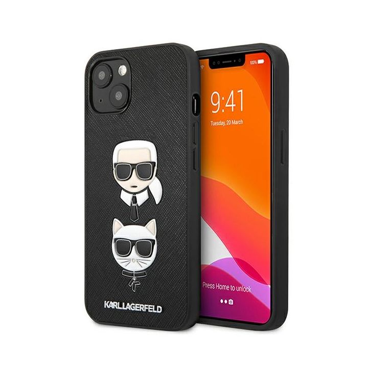 Karl Lagerfeld KLHCP13MSAKICKCBKiPhone 13 / 14 / 15 6,1" czarny/black hardcase Saffiano Karl & Choupette na NearMe.pl