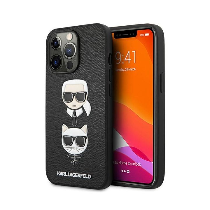 Karl Lagerfeld KLHCP13LSAKICKCBK iPhone 13 Pro / 13  6,1" czarny/black hardcase Saffiano Karl & Choupette na NearMe.pl