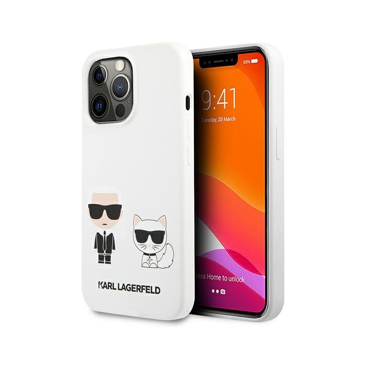 Karl Lagerfeld KLHCP13XSSKCW iPhone 13Pro Max 6,7" hardcase biały/white Silicone Karl & Choupette na NearMe.pl