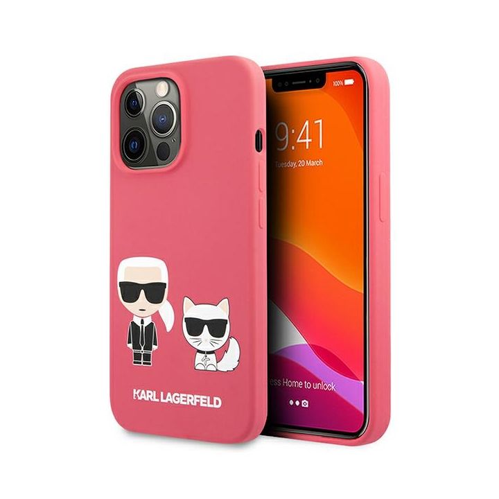 Karl Lagerfeld KLHCP13XSSKCP iPhone 13Pro Max 6,7" hardcase różowy/pink Silicone Karl & Choupette na NearMe.pl