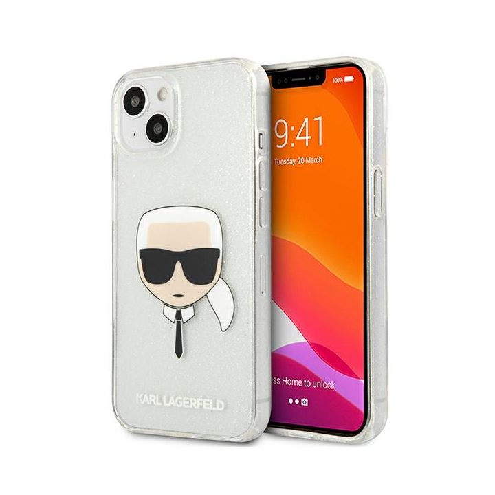 Karl Lagerfeld KLHCP13SKHTUGLS iPhone 13mini 5,4" srebrny/silver hardcase Glitter Karl`s Head na NearMe.pl
