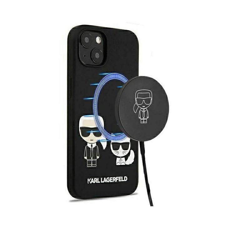 Karl Lagerfeld KLHMP13MSSKCK iPhone 13/ 14 / 15 6,1" hardcase czarny/black Silicone Karl & Choupette Magsafe na NearMe.pl
