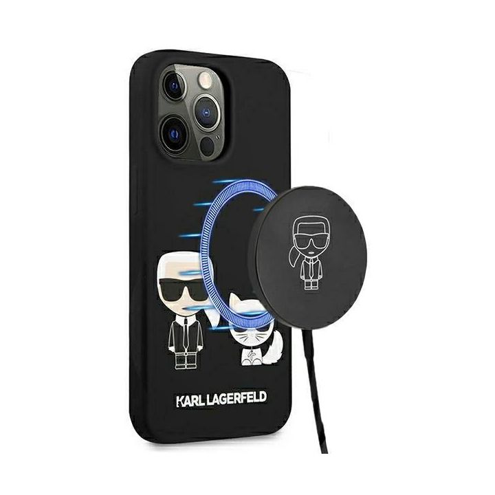 Karl Lagerfeld KLHMP13LSSKCK iPhone 13 Pro / 13 6,1" hardcase czarny/black Silicone Karl & Choupette Magsafe na NearMe.pl