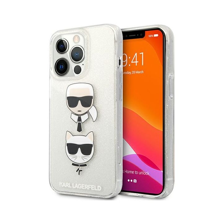 Karl Lagerfeld KLHCP13XKCTUGLS iPhone 13 Pro Max 6,7" srebrny/silver hardcase Glitter Karl`s & Choupette na NearMe.pl