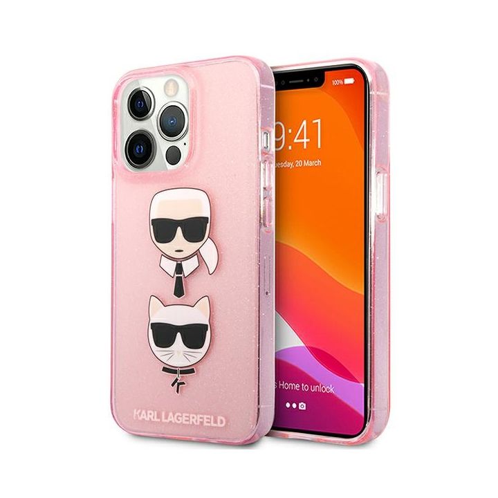 Karl Lagerfeld KLHCP13XKCTUGLP iPhone 13Pro Max 6,7" różowy/pink hardcase Glitter Karl`s & Choupette na NearMe.pl