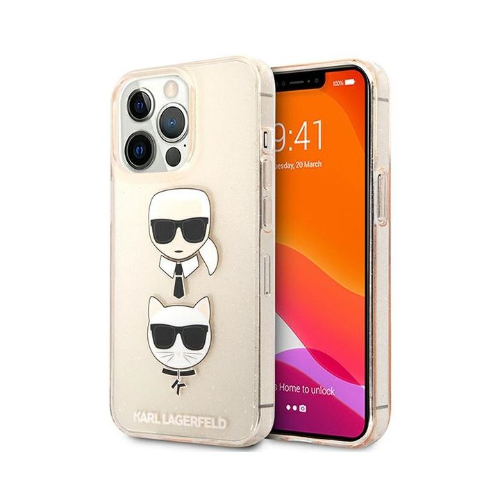 Karl Lagerfeld KLHCP13XKCTUGLGO iPhone13 Pro Max 6,7" złoty/gold hardcase Glitter Karl`s & Choupette na NearMe.pl