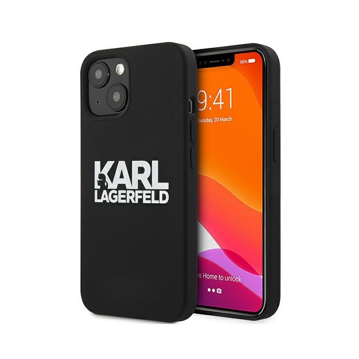 Karl Lagerfeld KLHCP13MSLKLRBK iPhone 13/ 14 / 15 6,1" Silicone Stack Logo czarny/black na NearMe.pl